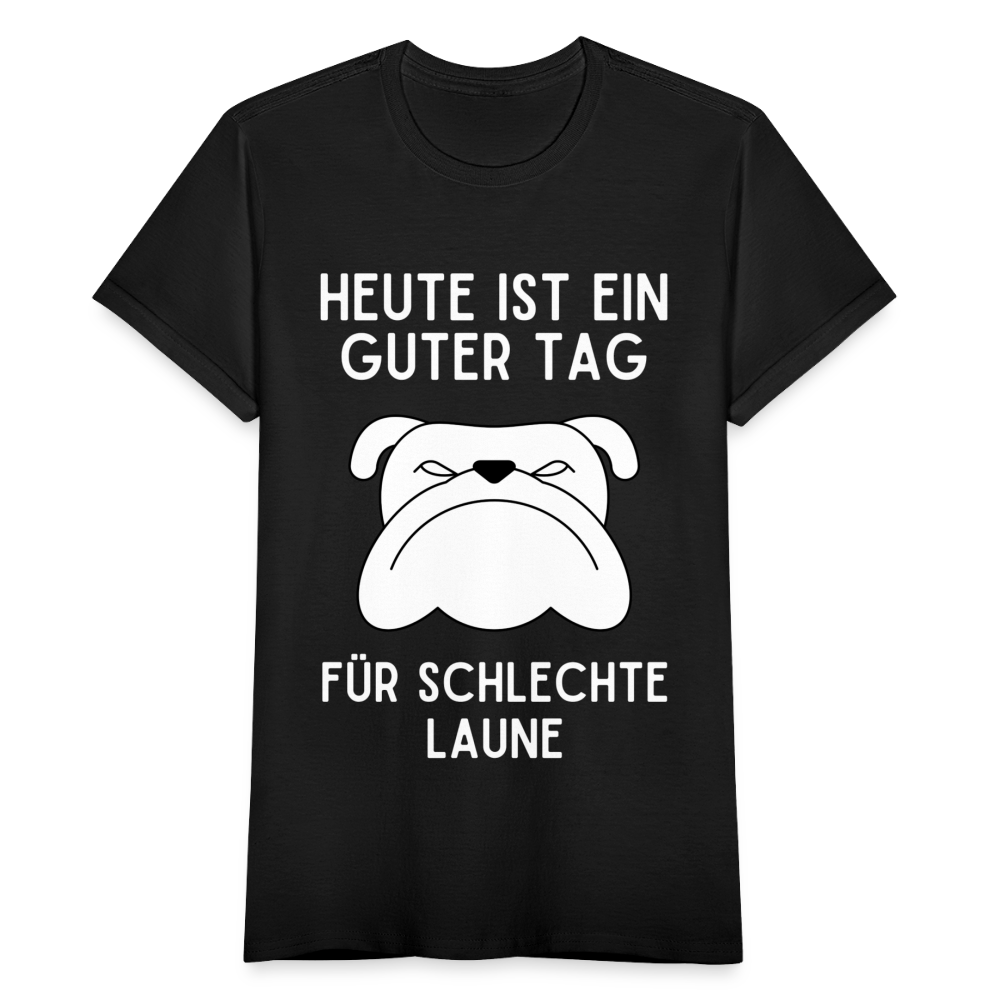 Frauen T-Shirt "Guter Tag für schlechte Laune" (Hund) - Schwarz