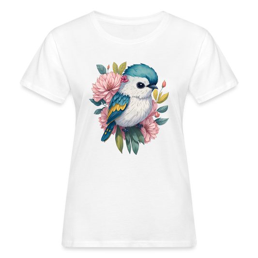 Frauen Bio-T-Shirt "Exotischer Vogel" - weiß
