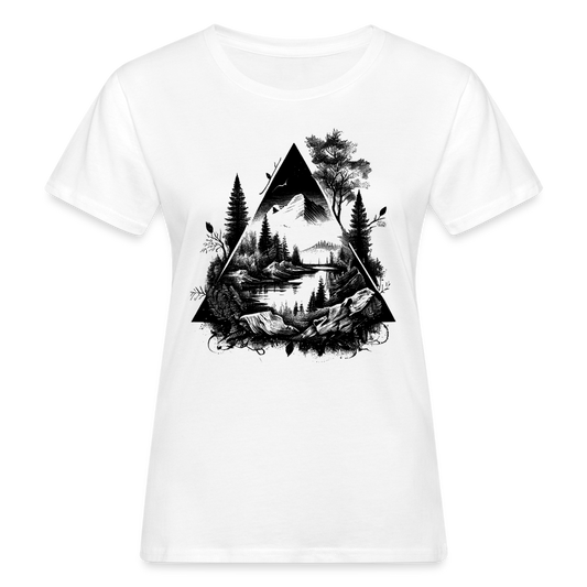 Frauen Bio-T-Shirt "Berge Landschaftsmotiv" - weiß