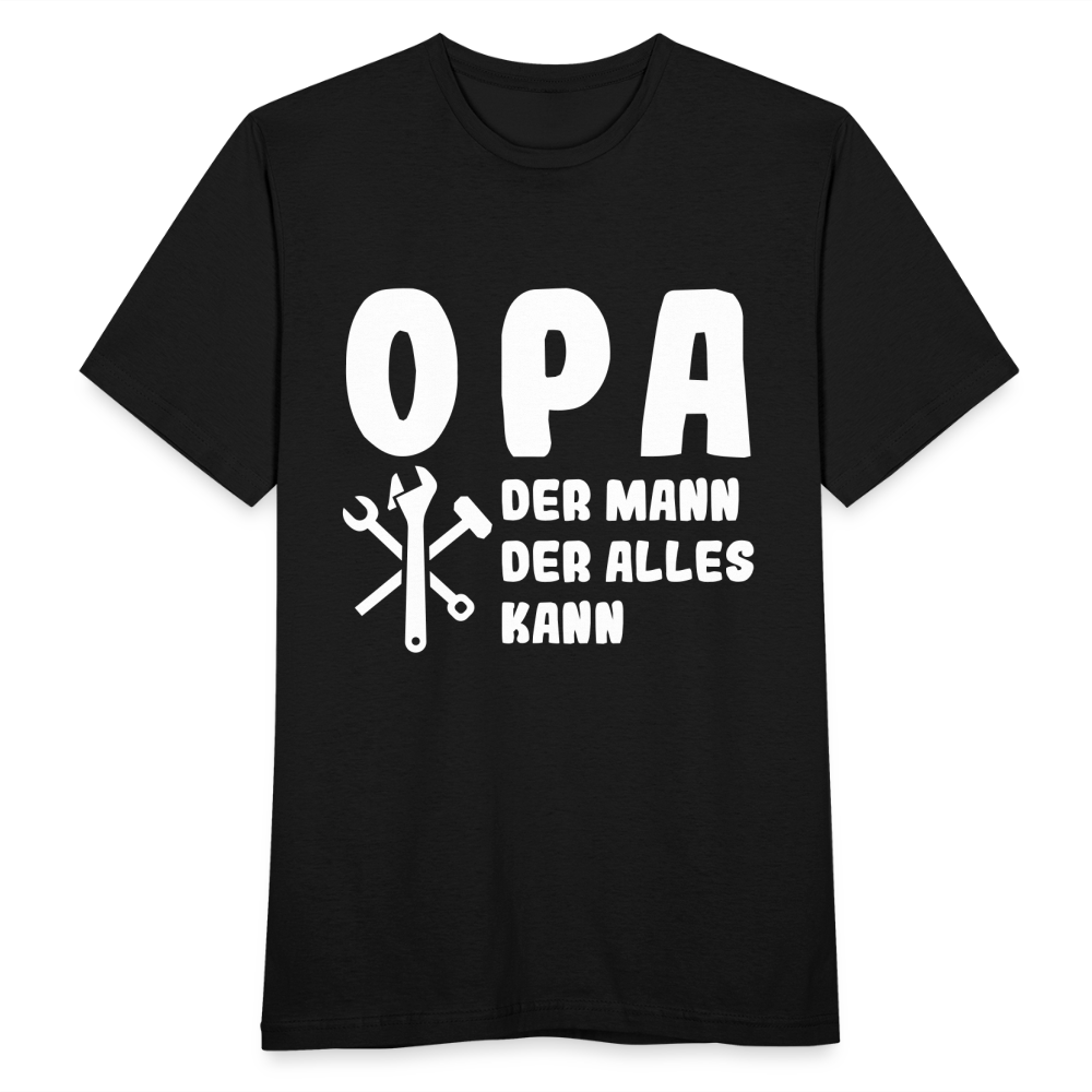 Männer T-Shirt "Opa - Der Mann der alles kann" - Schwarz