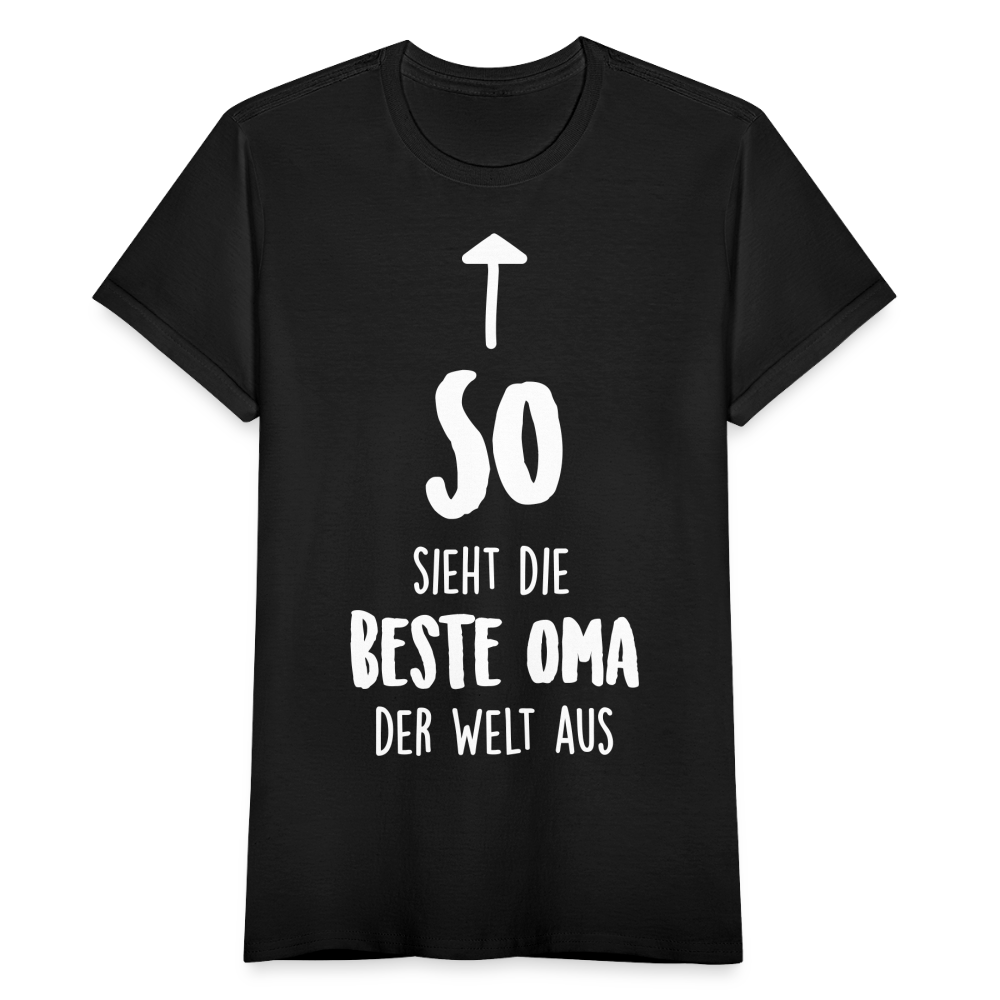 Frauen T-Shirt "So sieht die beste Oma der Welt aus" - Schwarz