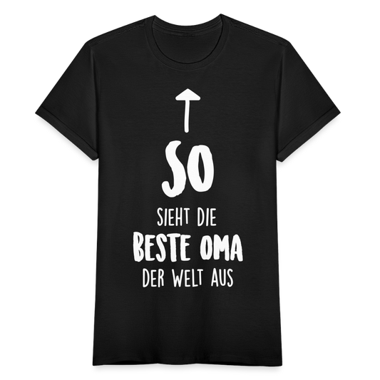 Frauen T-Shirt "So sieht die beste Oma der Welt aus" - Schwarz