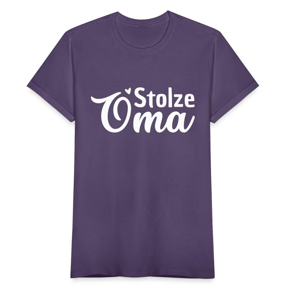 Frauen T-Shirt "Stolze Oma" - Dunkellila